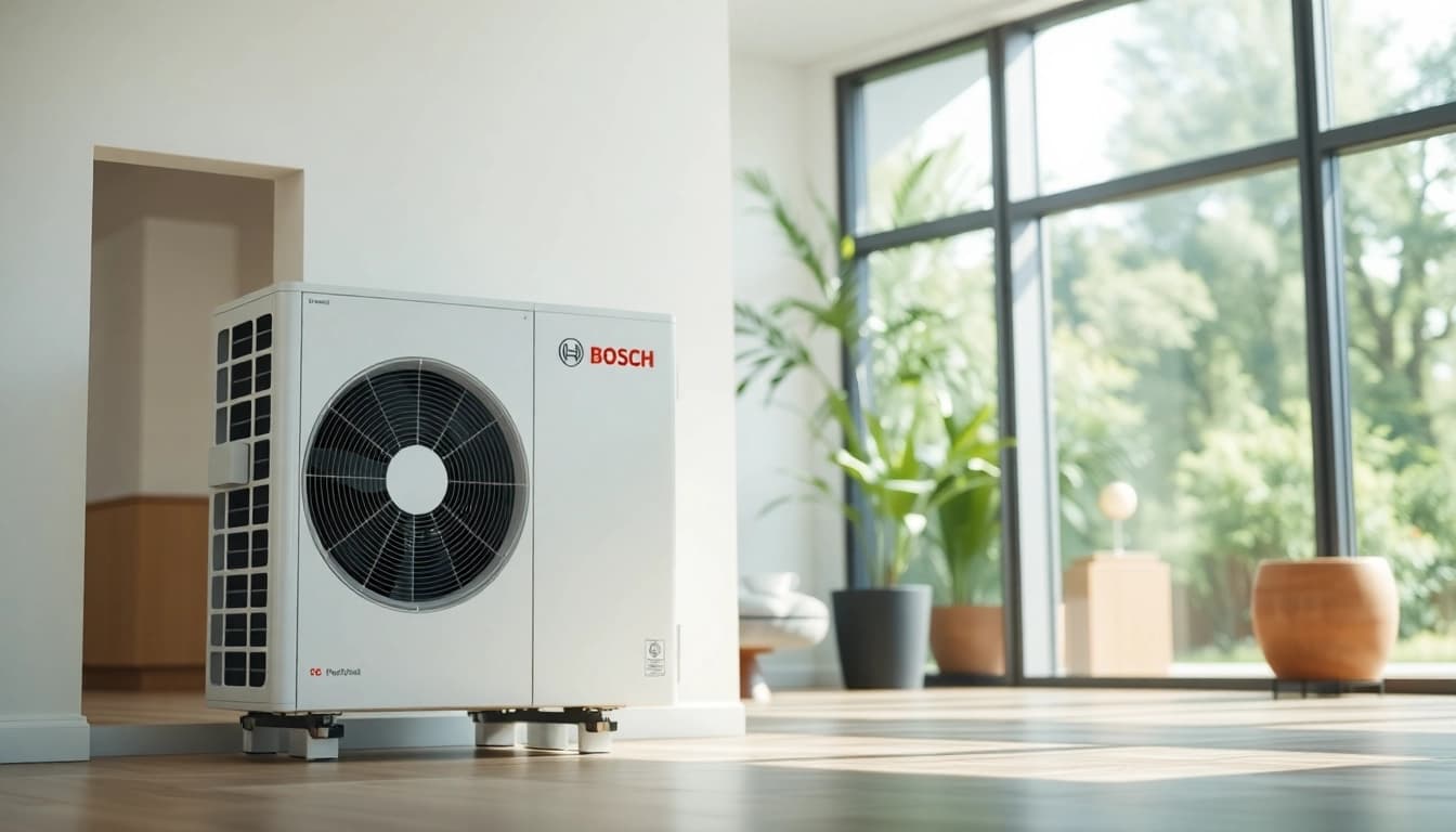 Efficient wärmepumpe bosch installation in a modern home setting demonstrating eco-friendly heating.