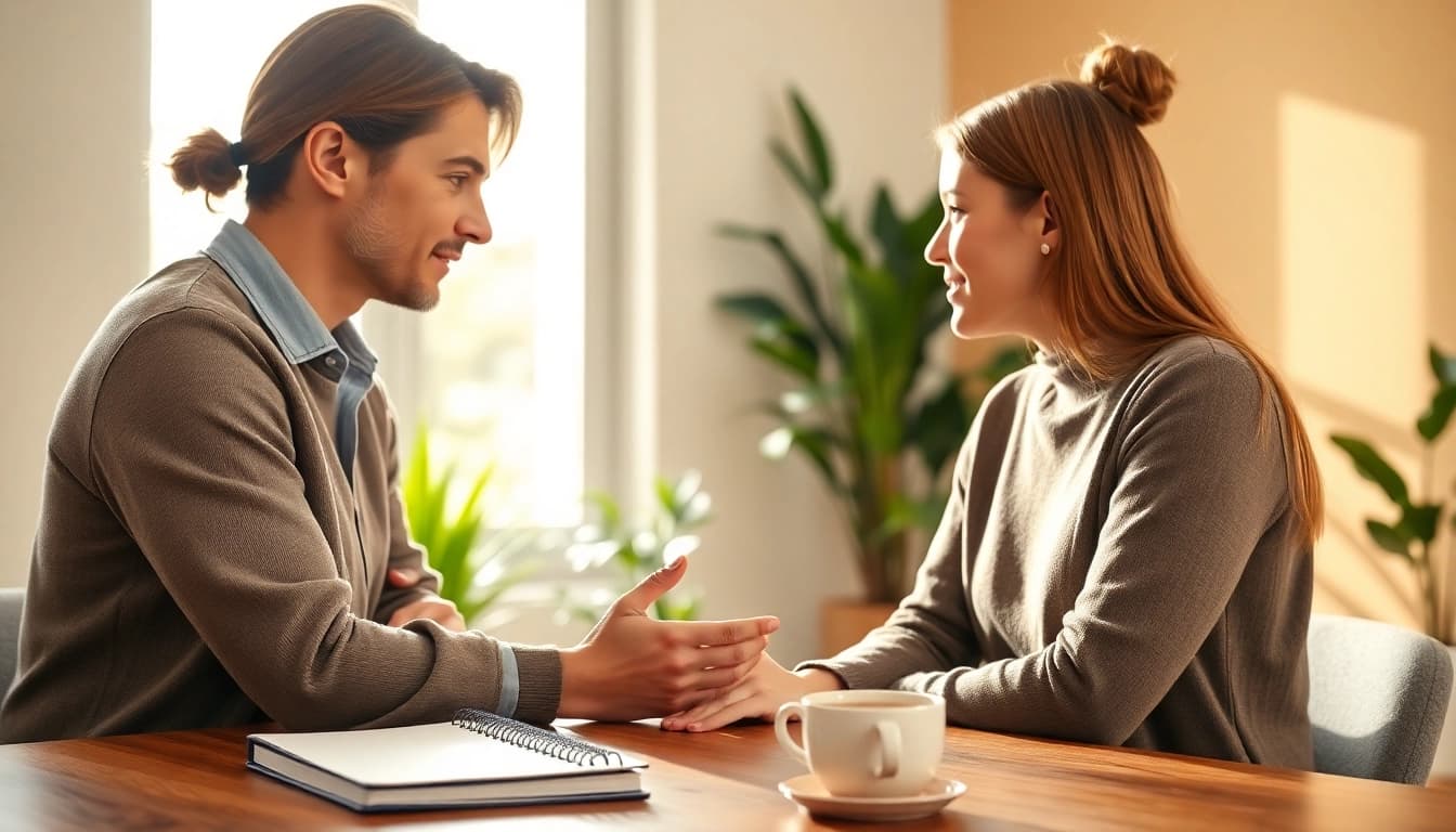 Enhancing emotional wellbeing through personalized coaching in a calming setting.