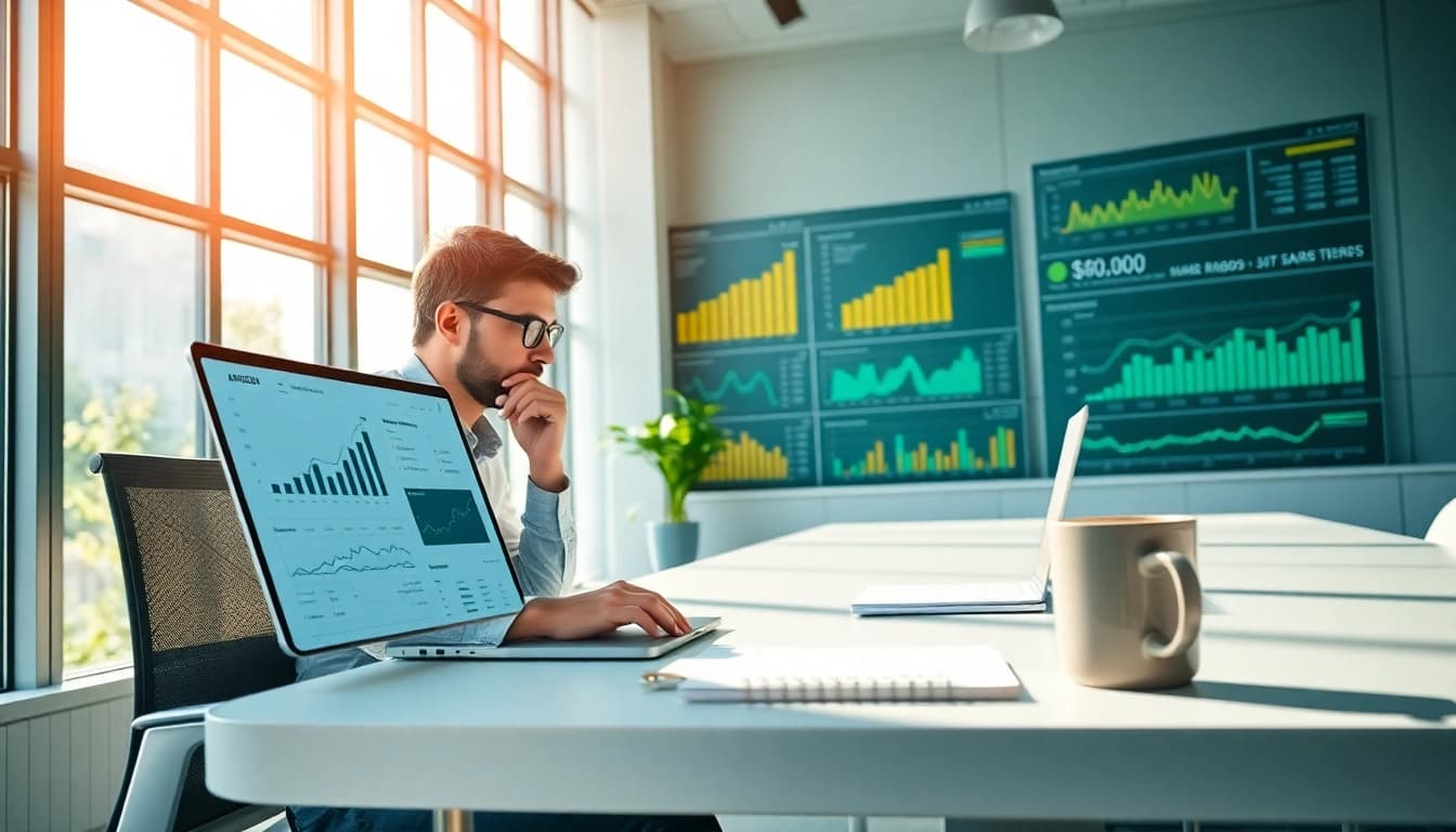 Strategic analysis for amazon seo optimierung with analytics data on a modern desk.