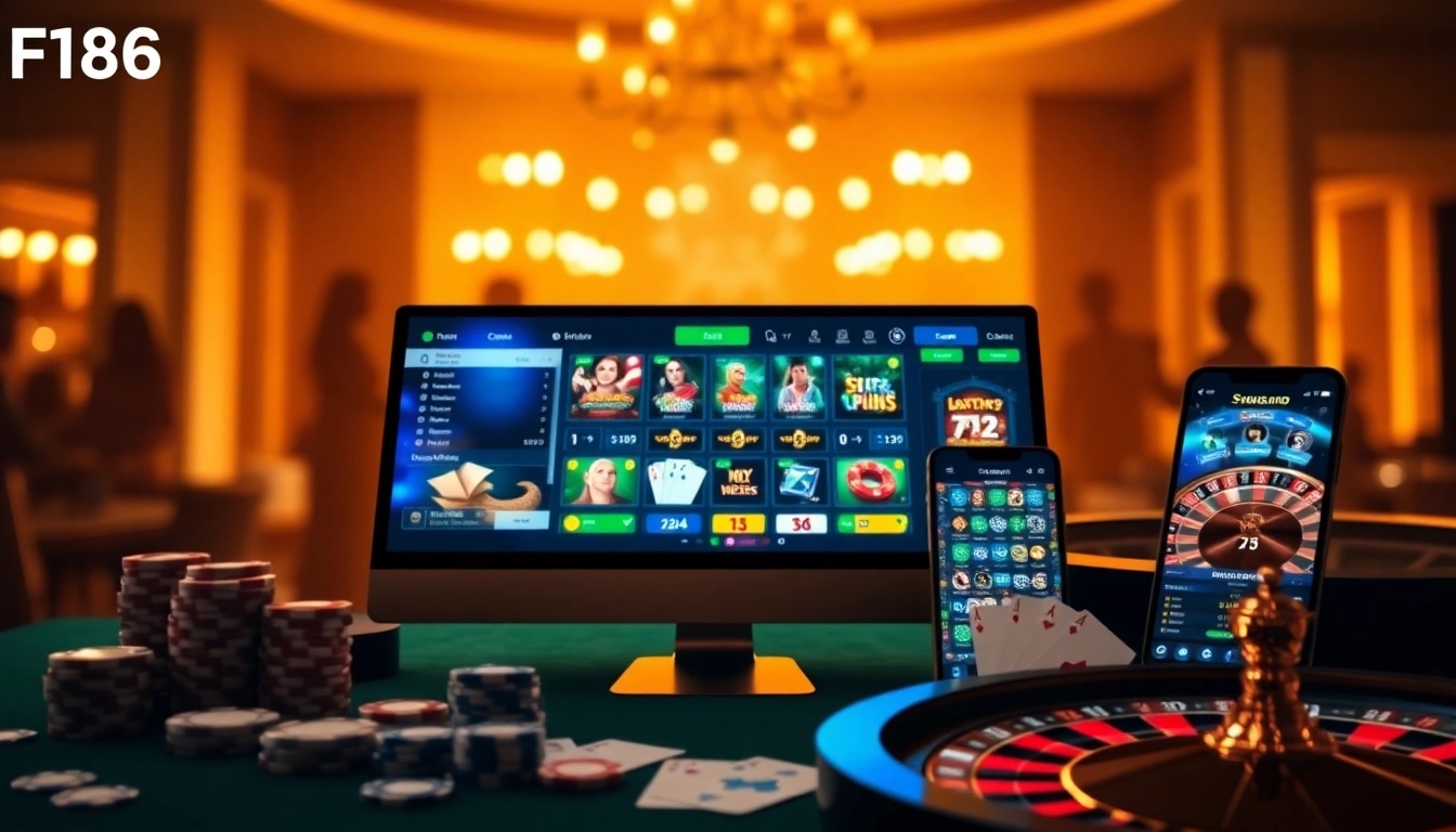 Experience exhilarating gameplay at F168 with vibrant online gambling interface and casino elements