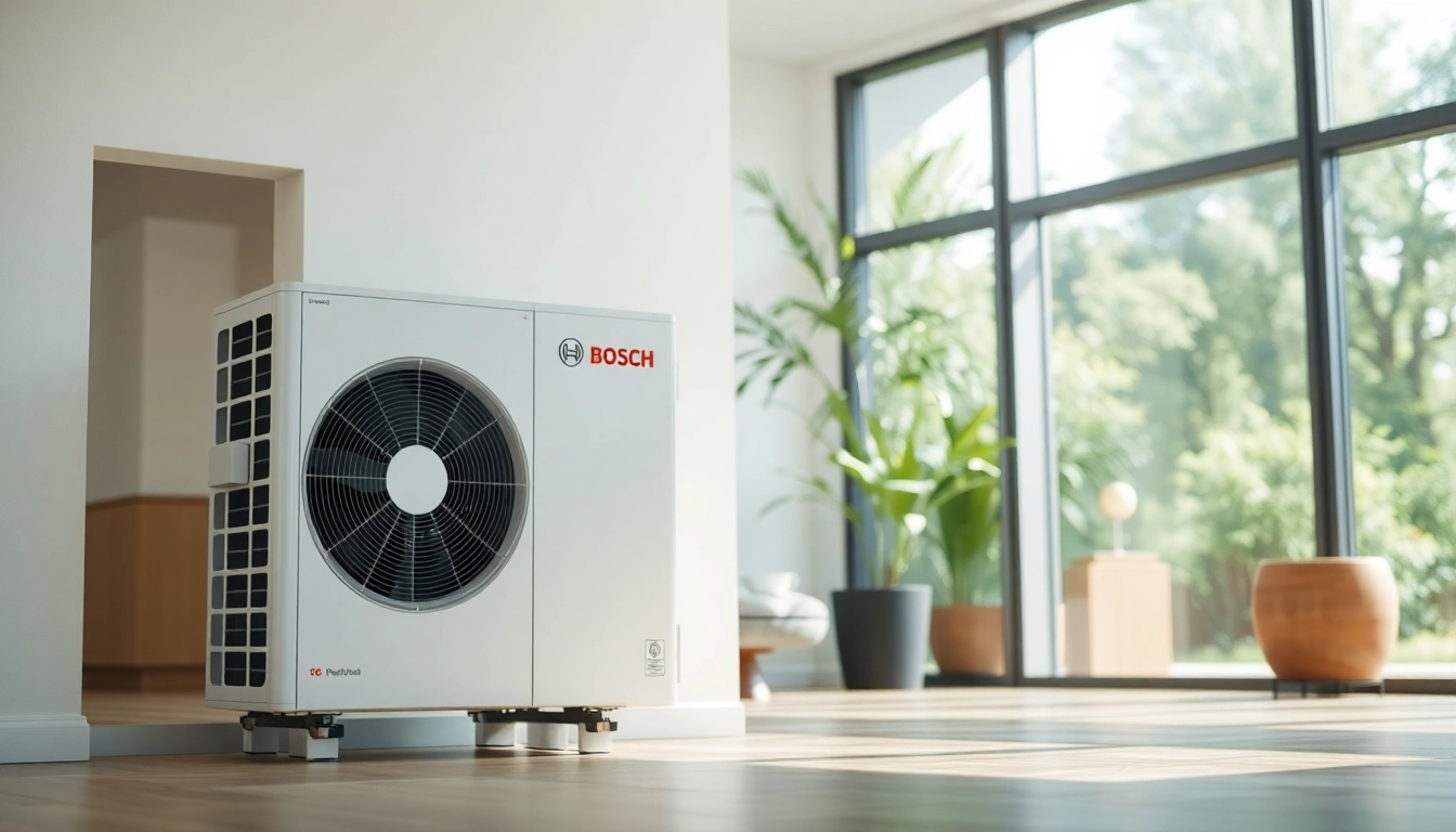 Efficient wärmepumpe bosch installation in a modern home setting demonstrating eco-friendly heating.