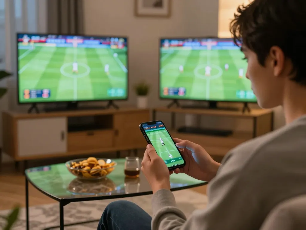 Placing best soccer betting over bets in a cozy living room with vibrant match odds displayed