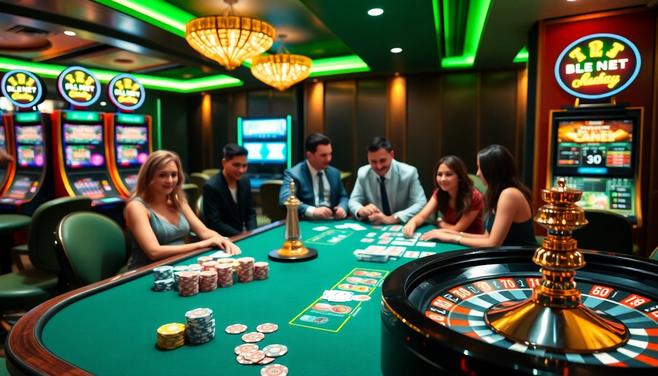 F8bet players enjoying high-stakes excitement at a vibrant casino table.