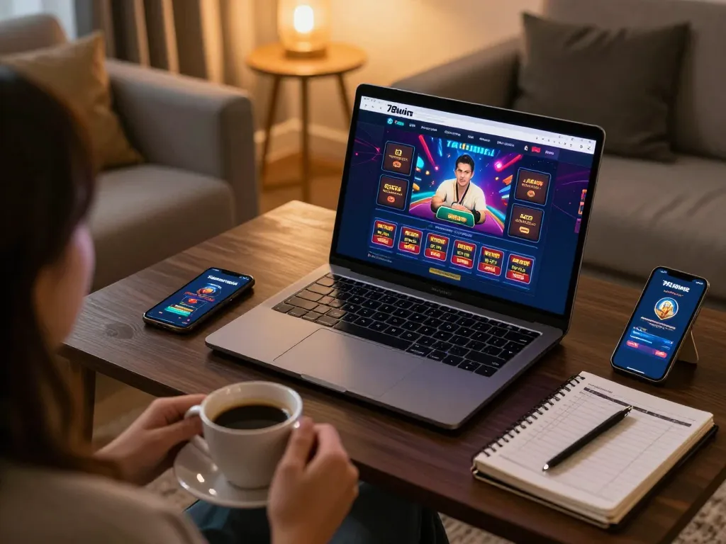 Engaging gameplay experience on a laptop screen featuring 78win's online casino, showcasing strategic betting options.