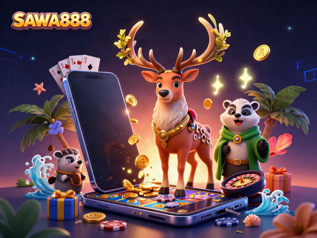 Engage in exciting spins at SAWA888 with a vibrant slot game scene featuring Celtic characters.