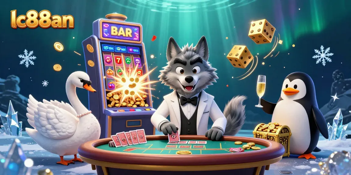 Experience the thrill of lc88an with a vibrant casino scene, showcasing exciting games and characters.