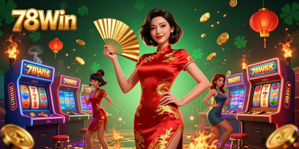 Experience the thrill at 78Win casino with vibrant gaming elements and gold spectacle.