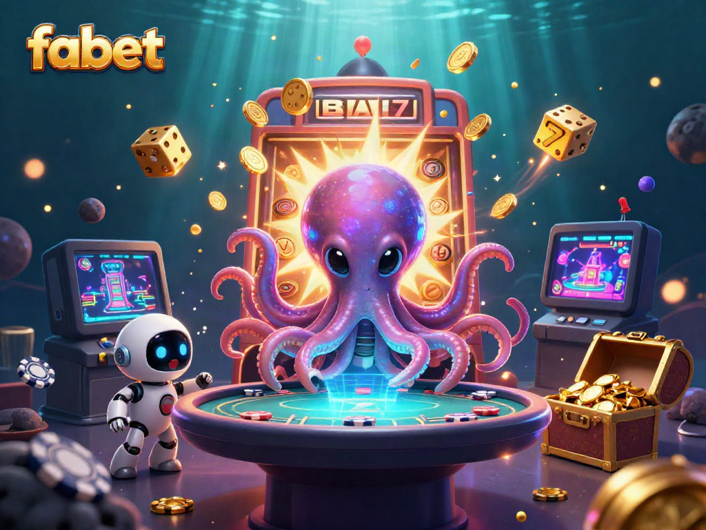 Engage with fabet's vibrant alien casino scene showcasing thrilling poker table action and jackpot excitement.