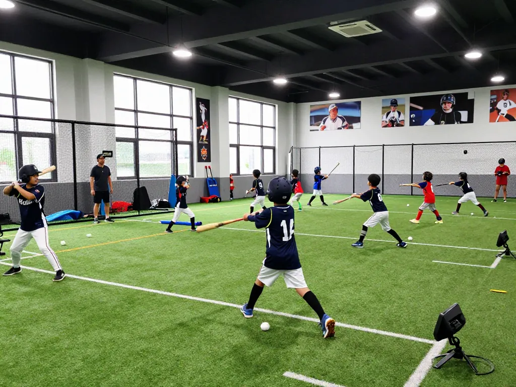 Hitclub athletes training in a vibrant facility with dynamic action.