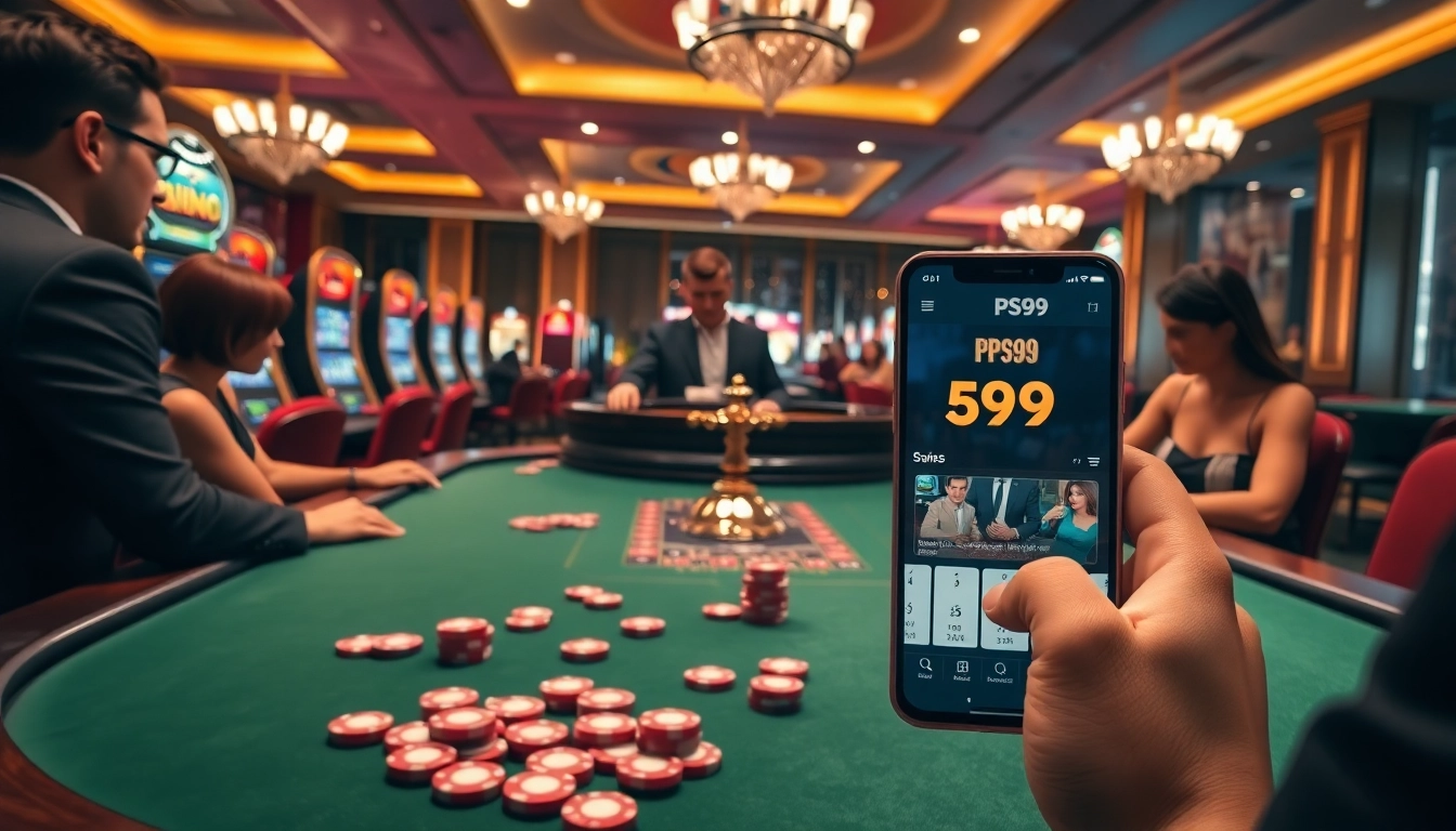 Engaged players enjoying the PS99 experience at a modern casino table.