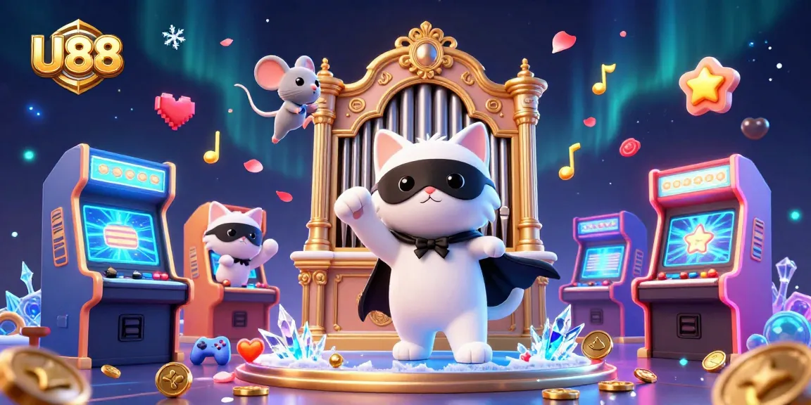 Play games and win big at U88 Casino with vibrant 3D visuals embodying casino excitement.