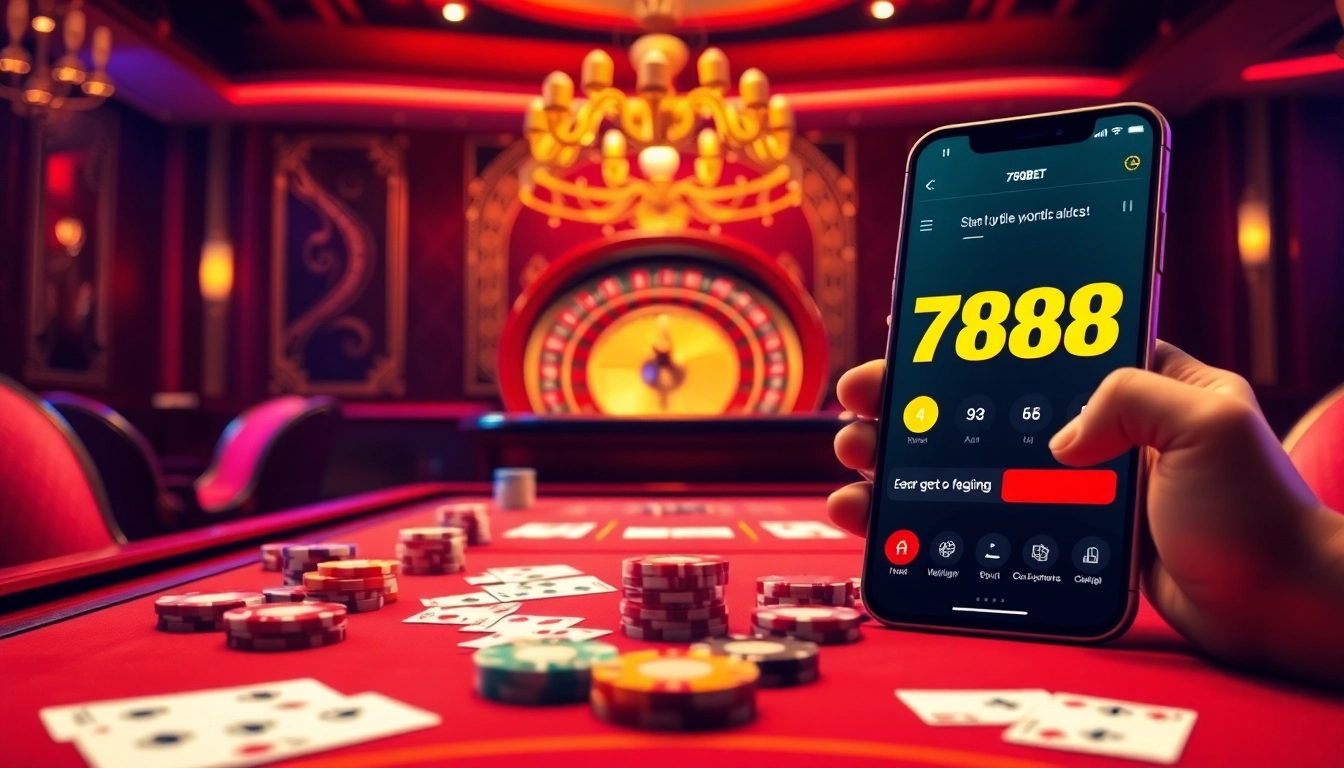 Engage with 789BET while playing at a stylish casino table, featuring cards and chips.