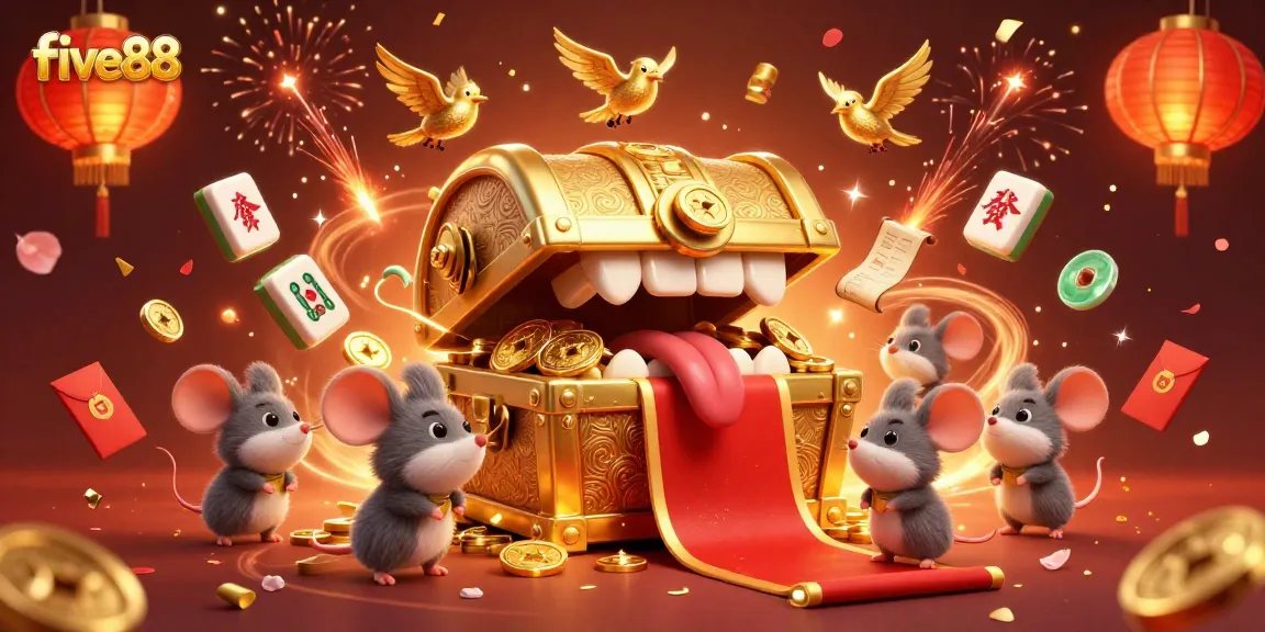 Engage with the five88 experience as lucky treasures and thrilling adventures await in a colorful casino scene.