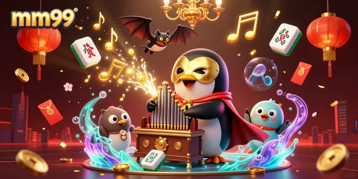 Experience the thrill of mm99 with unique golden coins pouring from the penguin's organ.