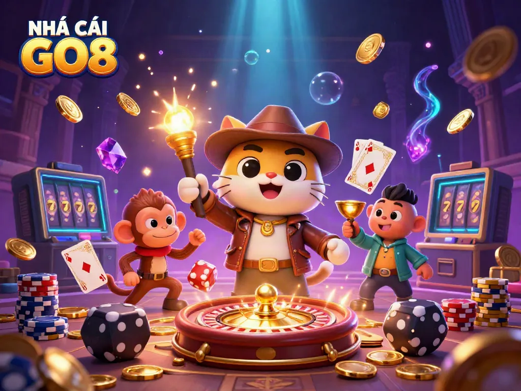 Engage with exciting slots at NHÀ CÁI GO8 featuring a 3D cat archaeologist unearthing treasures.