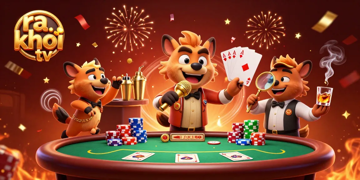 Experience thrilling gameplay at ra khơi tv with vibrant hyenas running a comedy casino club featuring poker elements.