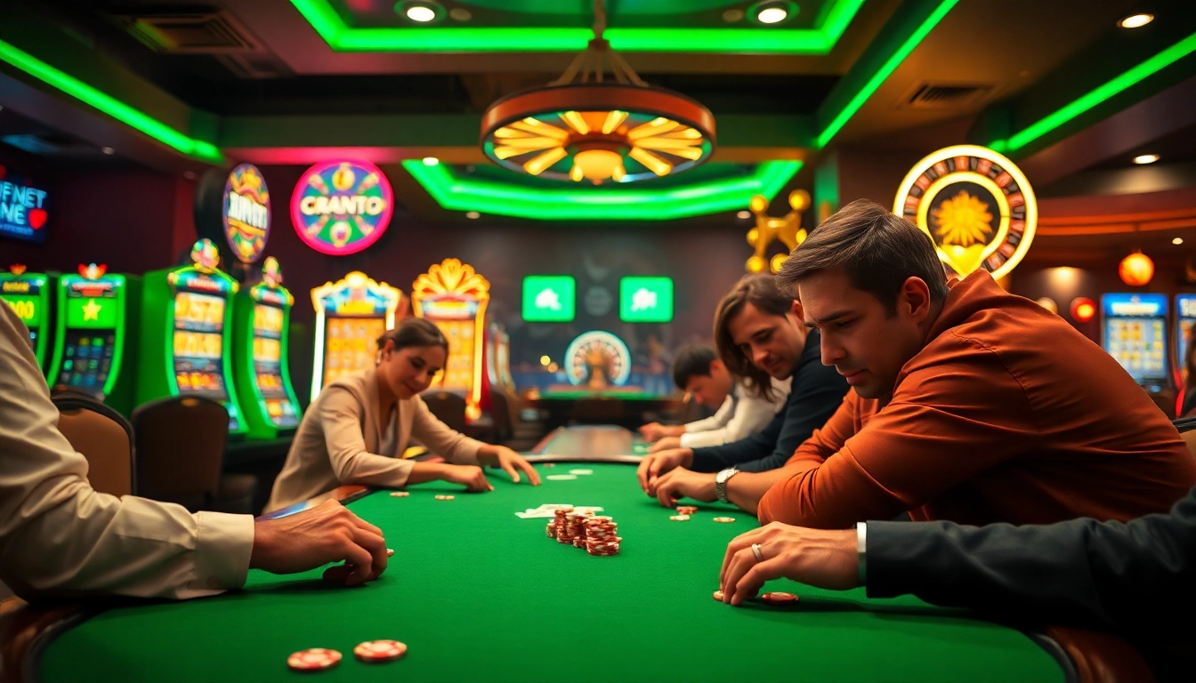 Fokussierte Spieler im WestAce Casino bei einem spannenden Poker-Spiel.