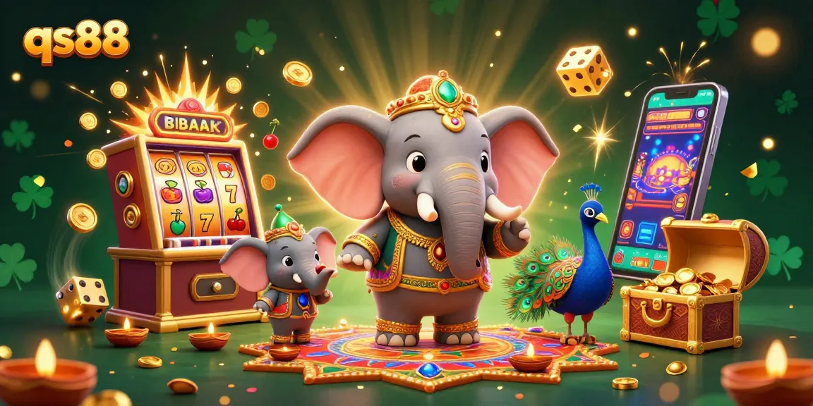 Experience big wins with qs88 in a vibrant casino scene featuring colorful characters and jackpot elements.
