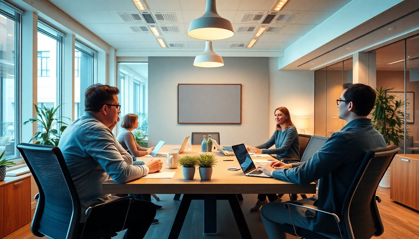Prozessoptimierung im Team: Mitarbeiter diskutieren Strategien zur Effizienzsteigerung in einem hellen Büro.