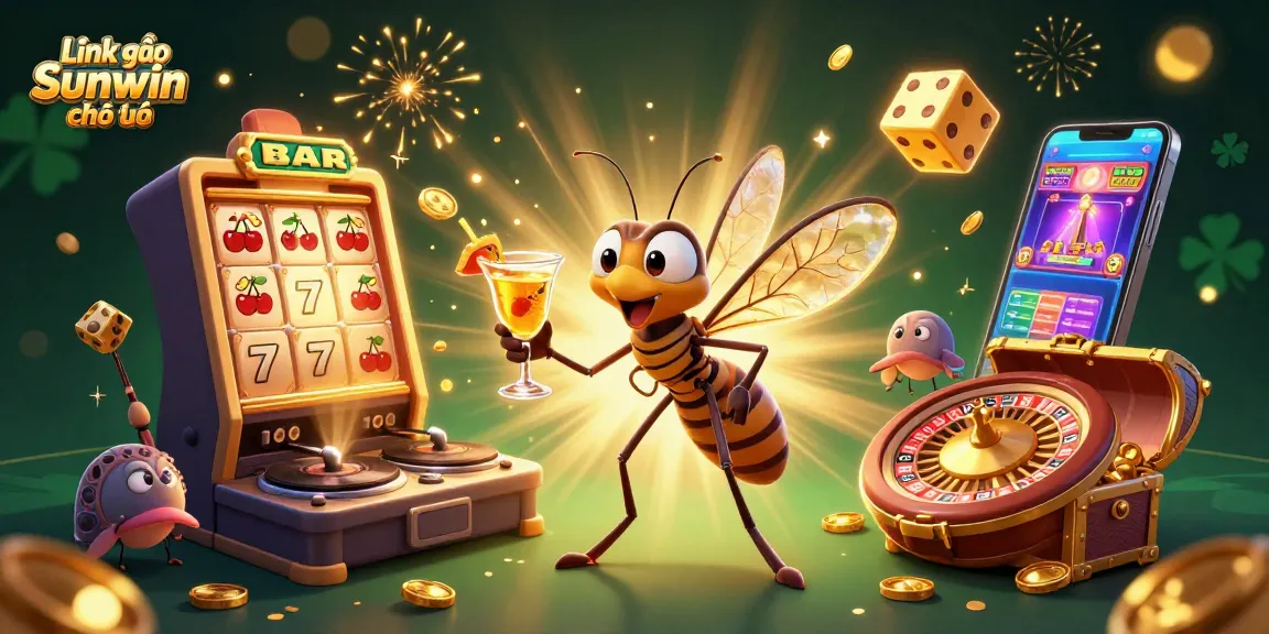 Join the fun at Link vào Sunwin chính thức with this vibrant casino illustration showcasing exciting games.