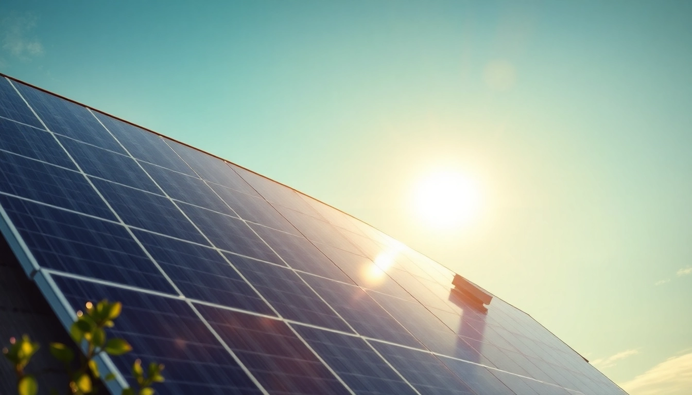 Visualisieren Sie eine beeindruckende Solarinstallation auf einem modernen Gebäude, inspiriert von Solaranlage kaufen Manufacturer.