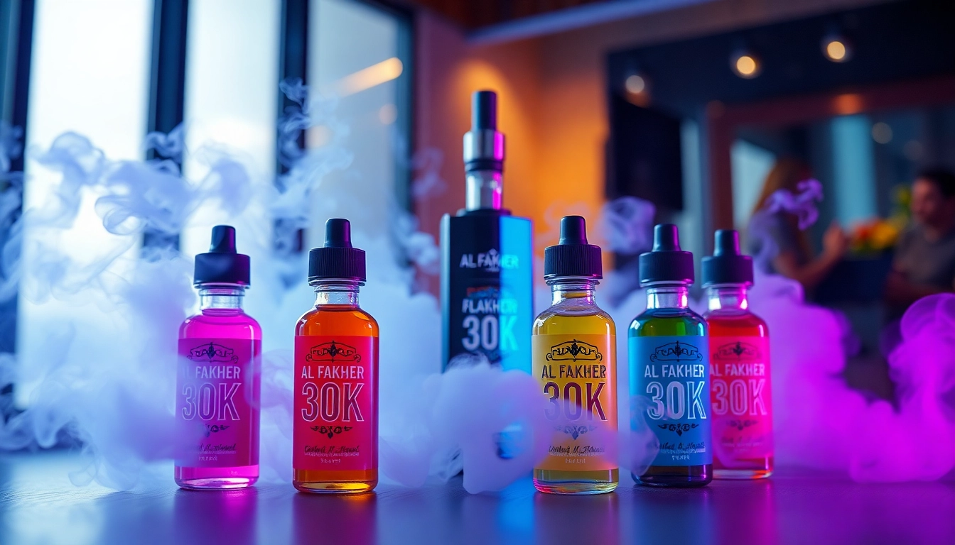 Erleben Sie Al Fakher 30K Aromen mit stilvollen Vape-Produkten in einem modernen Umfeld.