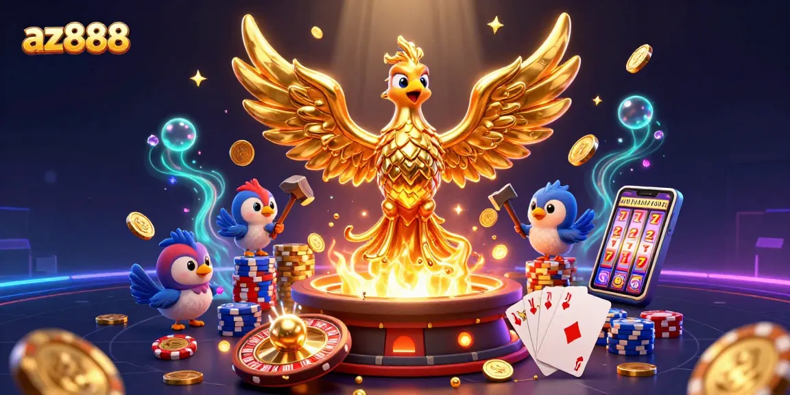 Experience exhilarating gaming at az888 with golden coins and vibrant casino elements.