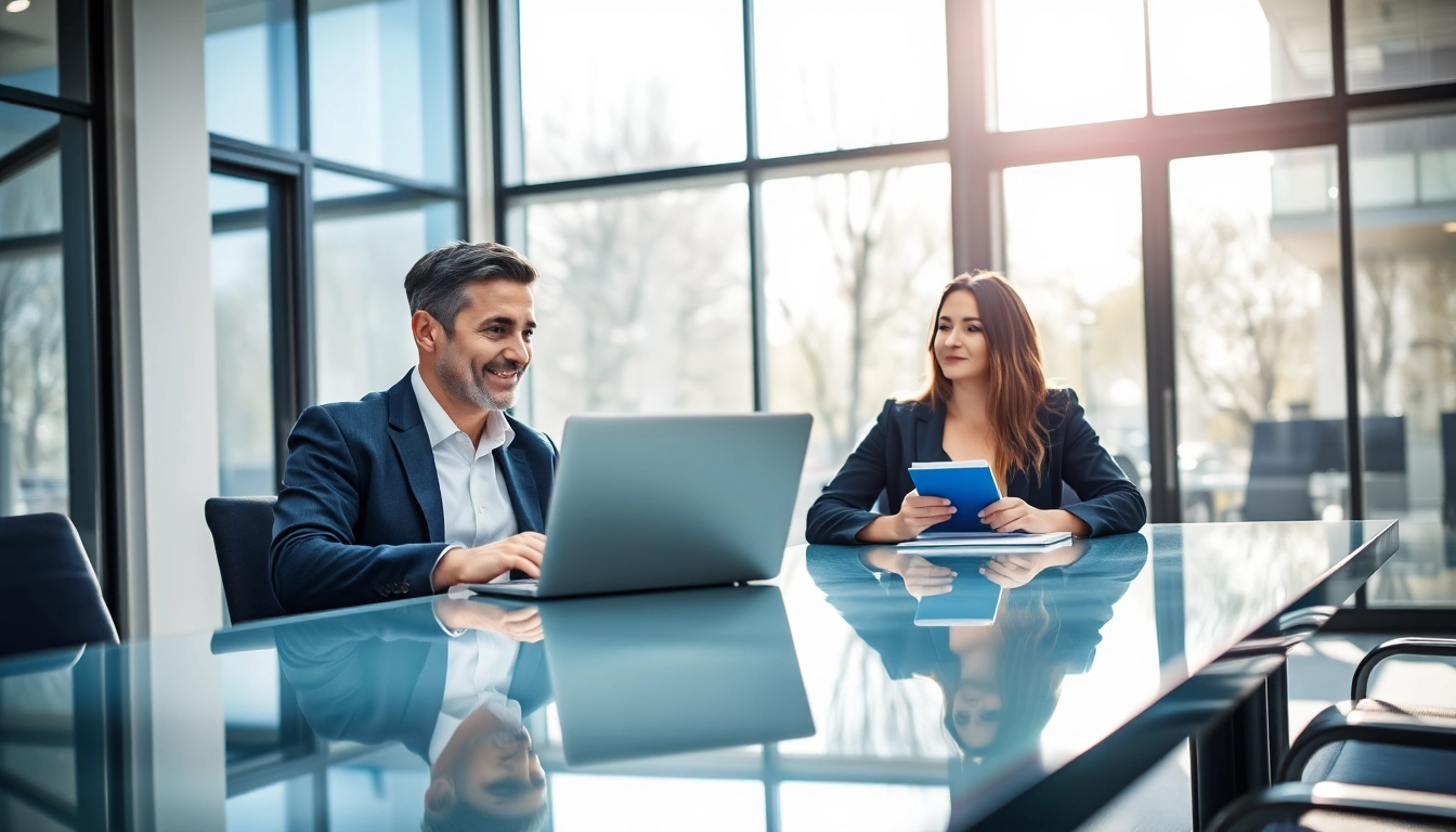 Headhunter Berlin berät Kandidaten in einem modernen Büro mit transparenter Kommunikation.