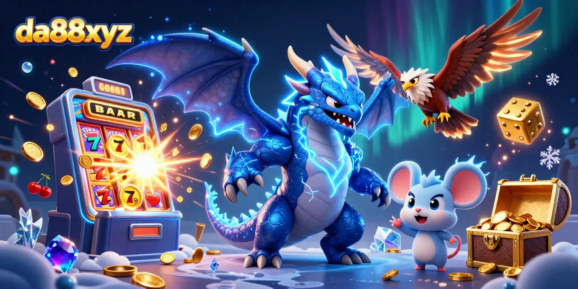 Engage with da88xyz's thrilling casino world, featuring vibrant dragons and dynamic slots.