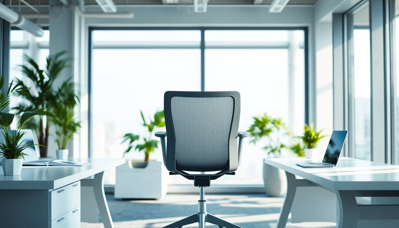 Herman Miller Aeron chair elegantly positioned in a bright office space.
