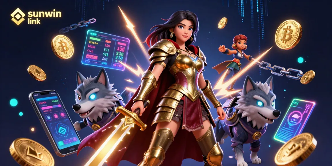 Engage with the excitement of sunwin link as a warrior queen battles amidst cryptocurrencies in a vibrant casino scene.