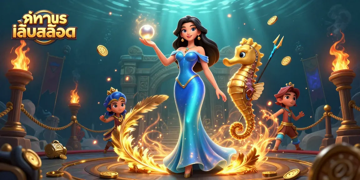 Experience ทดลองเล่นสล็อต with a stunning 3D illustration showcasing gambling elements and captivating characters.