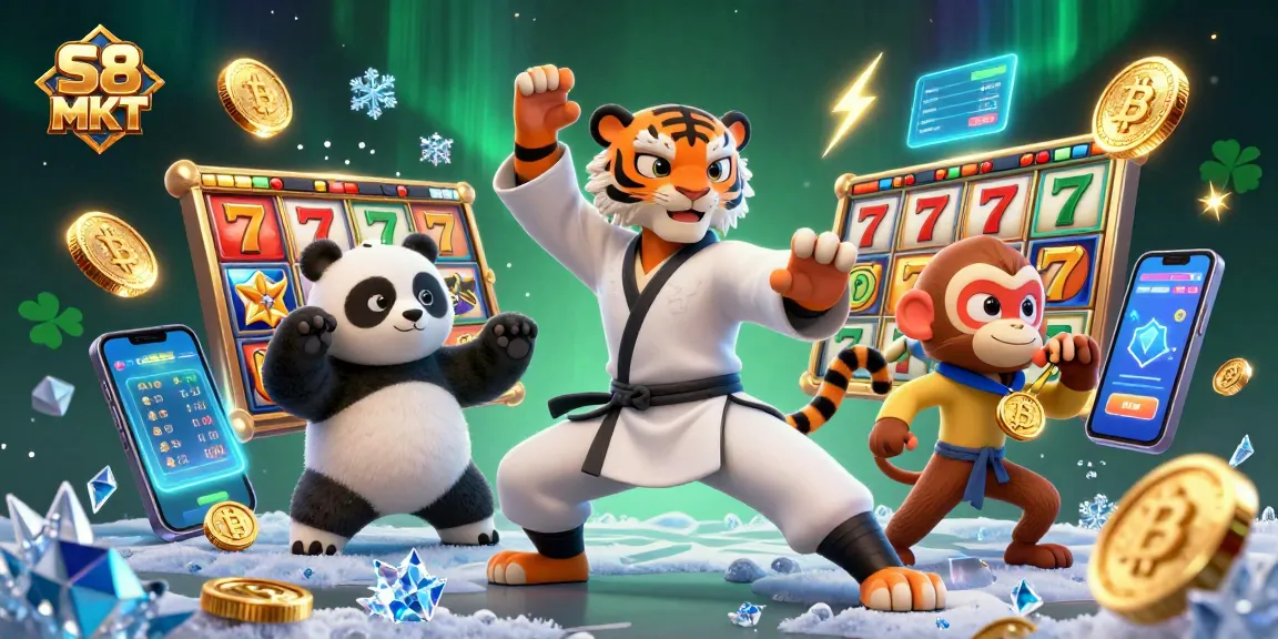 Engage with S8 MKT through an exciting casino scene featuring lively characters and dynamic game elements.