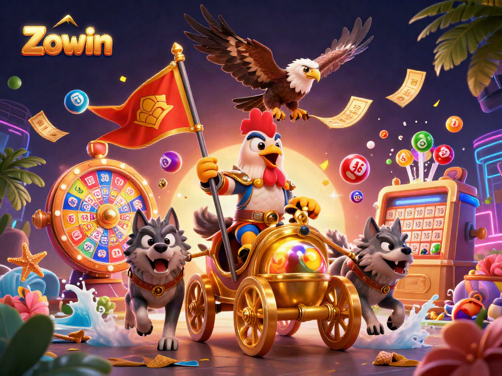 Zowin offers an exciting lottery game experience with colorful elements and dynamic prize opportunities.