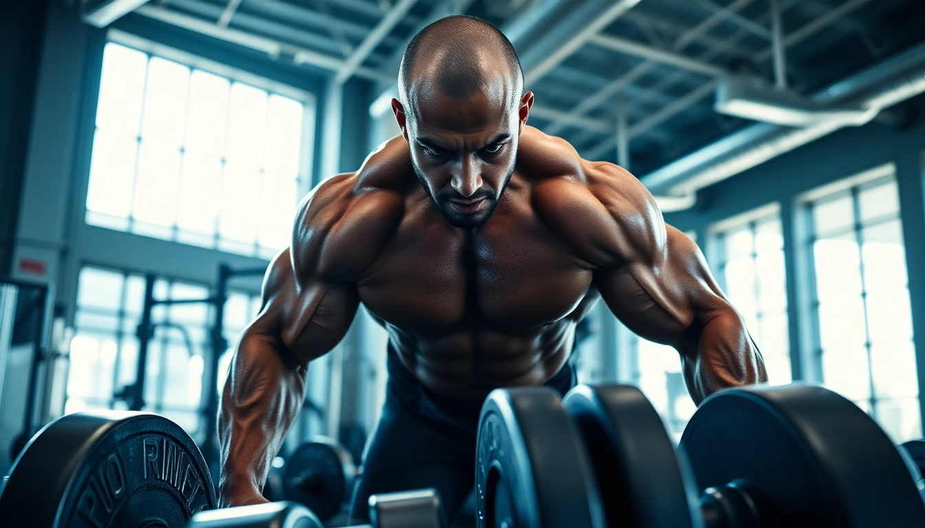 Professionelle Bodybuilder beim trenbolon kaufen Training in einem modernen Fitnessstudio