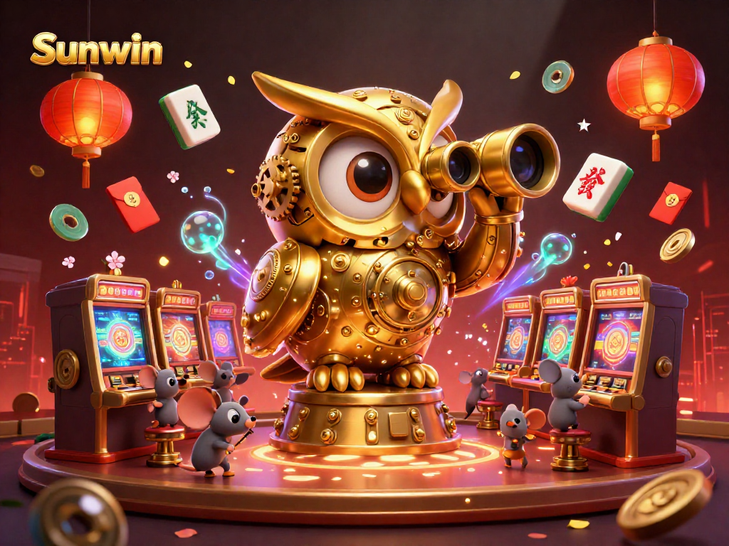 Engage with Sunwin's vibrant casino atmosphere featuring characters and dynamic game elements.