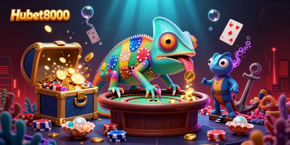 Catch the excitement at Hubet8000 with vivid gaming action showcasing colorful casino elements.