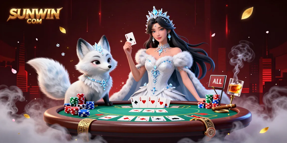 Join the excitement at SUNWIN COM with vibrant poker action and an enchanting winter theme.