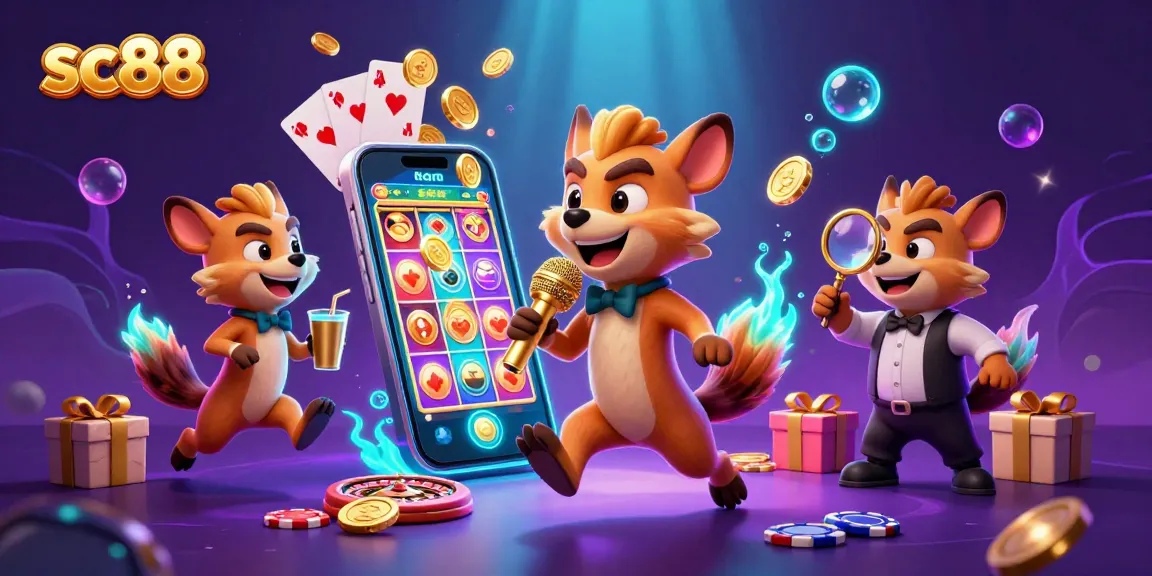 Join the fun at sc88's comedy casino club with animated hyenas and exciting game elements!