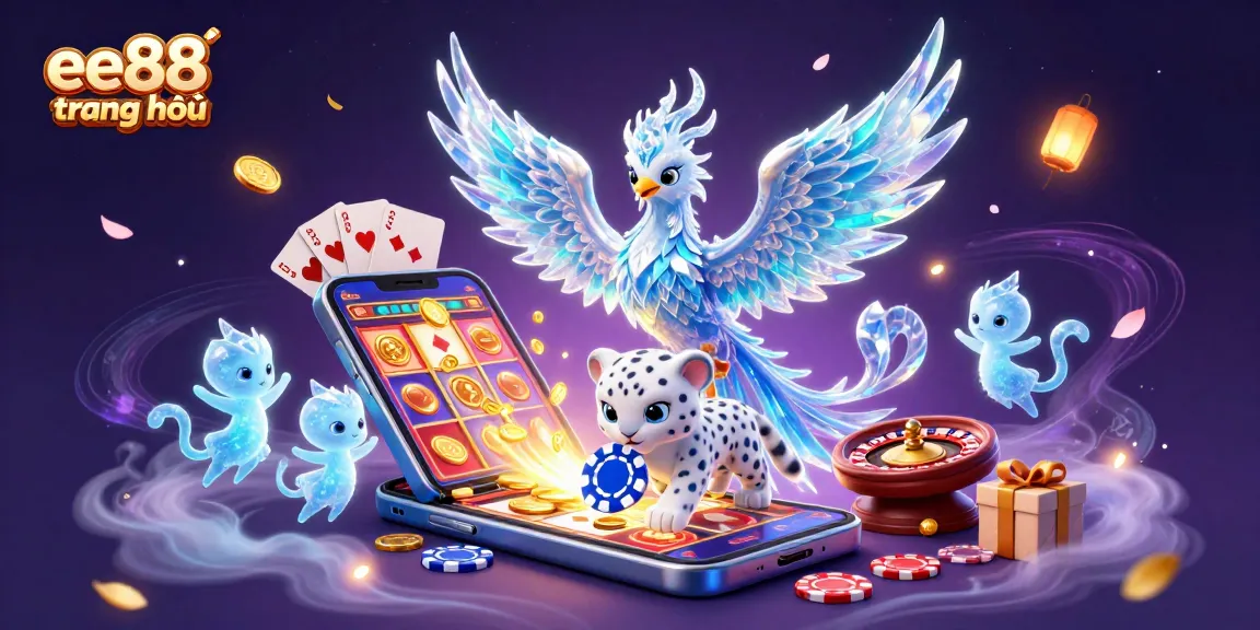 Win big at ee88 trang chủ with vibrant slots, a dazzling phoenix, and exciting gaming elements.