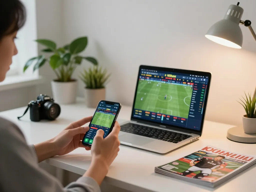 Engaging in live sports betting on a smartphone at home, showcasing 11win app interface for better odds.