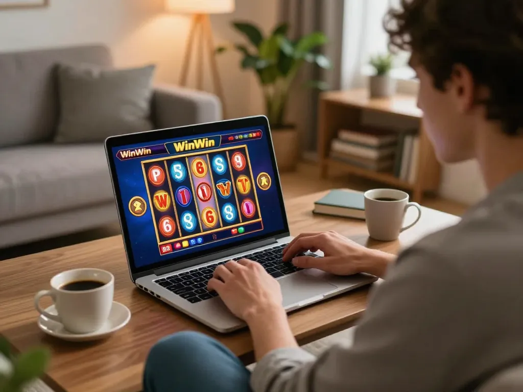 Experience thrilling gameplay with WinWin as a player spins online slots from the comfort of home.