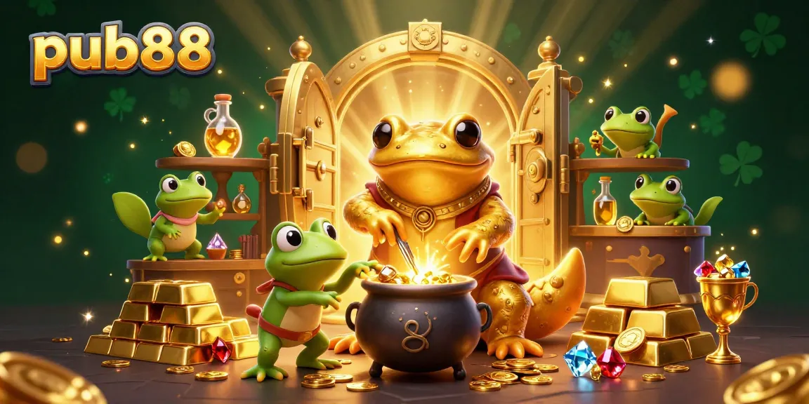 Experience exciting wins at pub88 with vibrant casino-themed illustration of magical gold transformation.