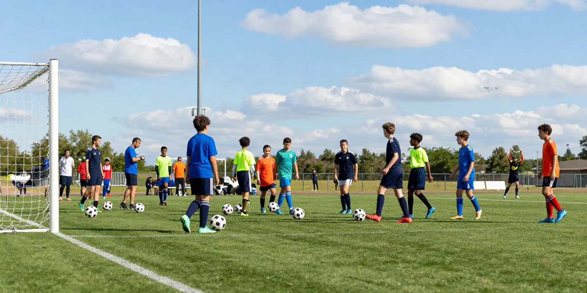 Fußball bestellen in hochwertiger Qualität auf dem Spielfeld mit jungen Spielern.