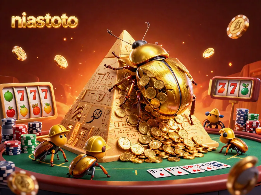 Menggulung koin emas, niastoto memimpin beetle berjuang untuk kemenangan di kasino.