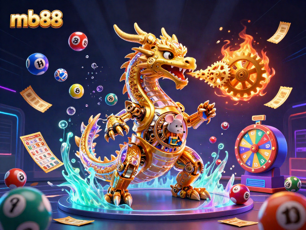 Experience thrilling gameplay with mb88, featuring vibrant lottery elements and a majestic dragon.