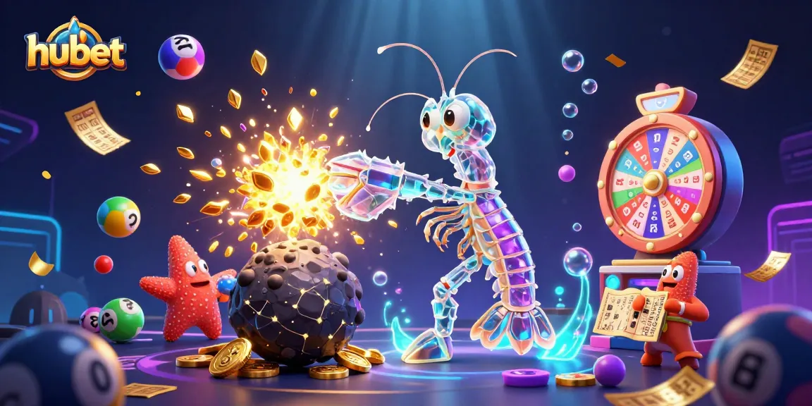 Engage in thrilling hubet gameplay with a galactic samurai shrimp amidst vibrant casino elements.