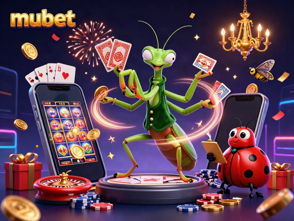 Experience the thrill of gaming at Mubet with vibrant casino characters and elements.