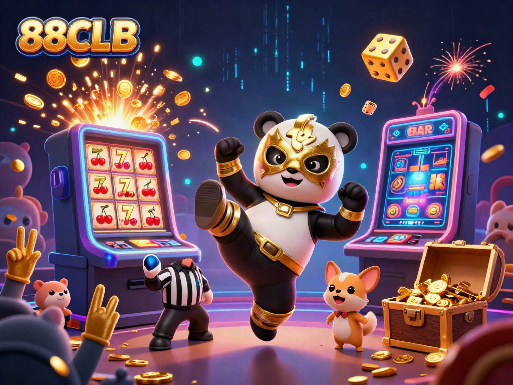 Experience excitement at 88CLB with a vibrant crowd, flying symbols, and stunning jackpot features.