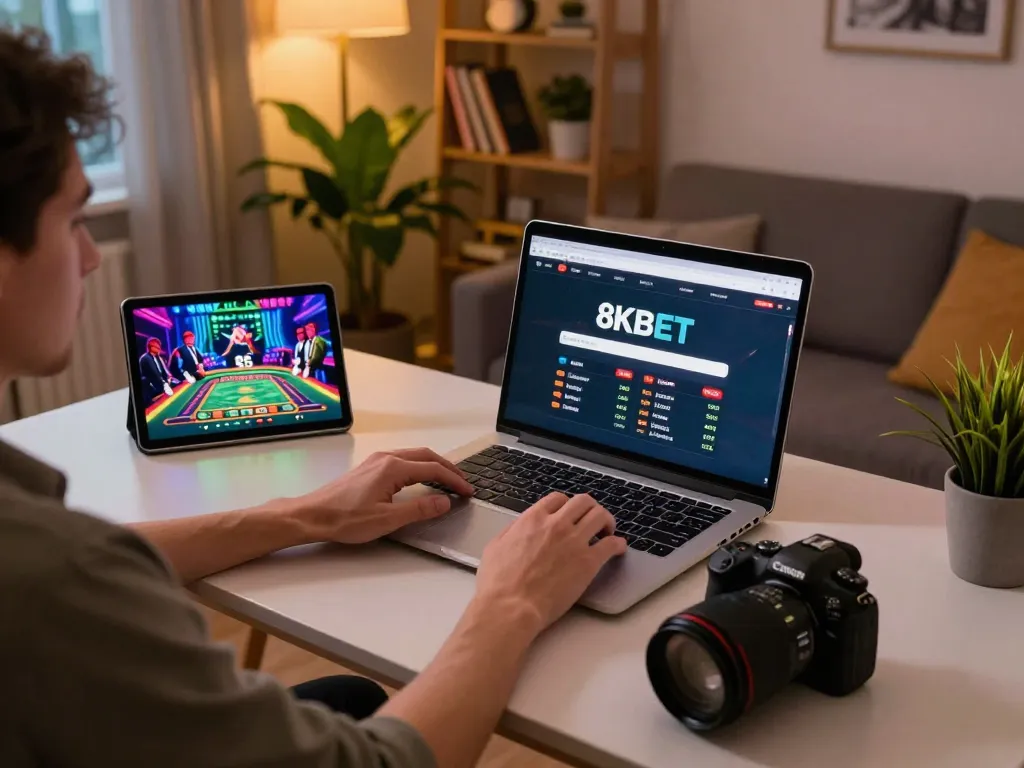Engaging online betting session featuring the 8KBET link on screen during gameplay